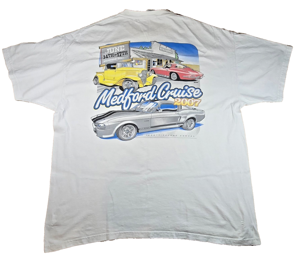 2007 Medford Cruise Car Show T Shirt XL Port & Company Classic Cars Mustang Tee