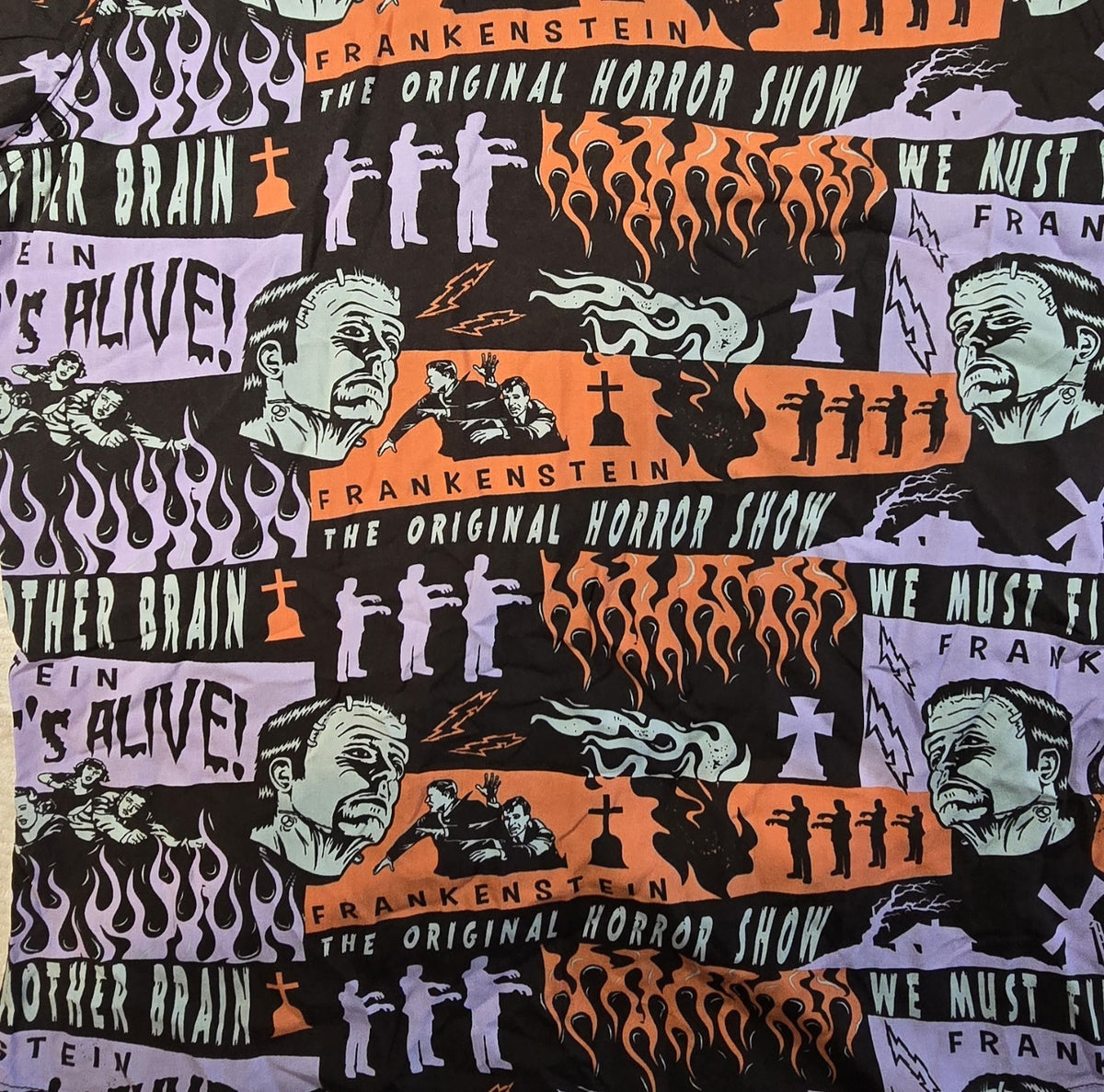 Frankenstein Monstor Size Large Men's Short Sleeved Shirt.