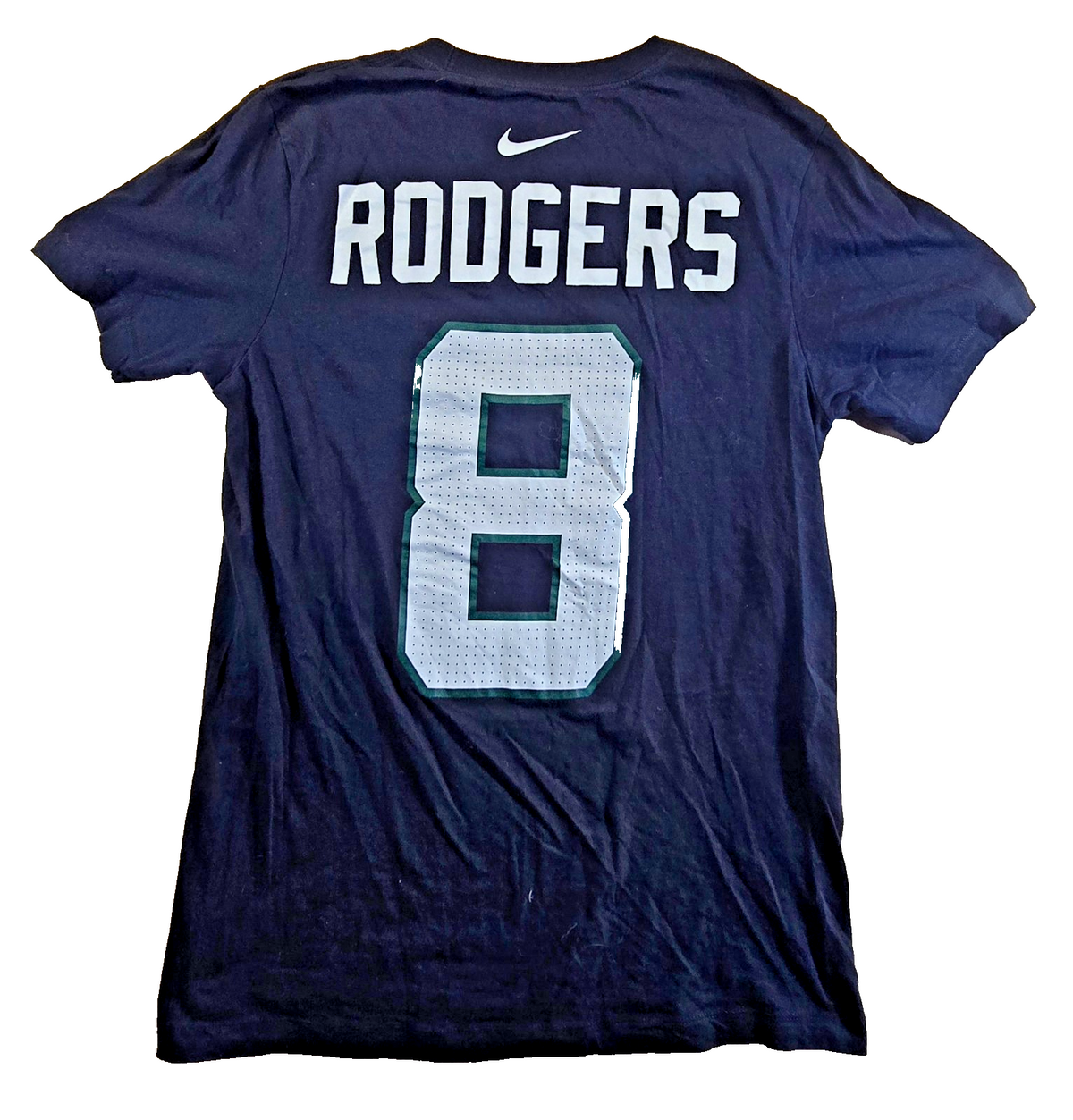 New York Jets Aaron Rodgers #8 T Shirt Nike Black NFL Football Tee Mens Small