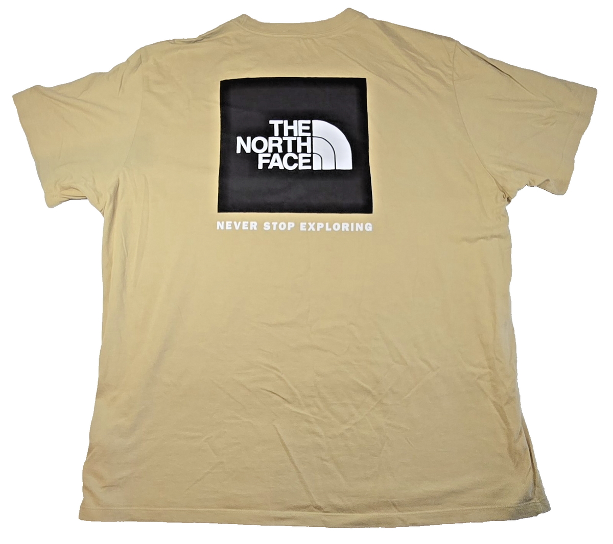 The North Face Men's Logo Graphic Print Beige Crew Neck T-Shirt Short Sleeve 2XL