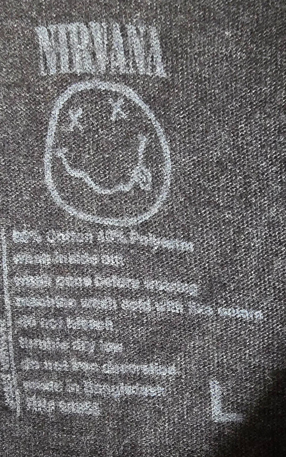 Nirvana Band T Shirt Mens Large Smiley Face Kurt Cobain Grunge Rock Music Tee