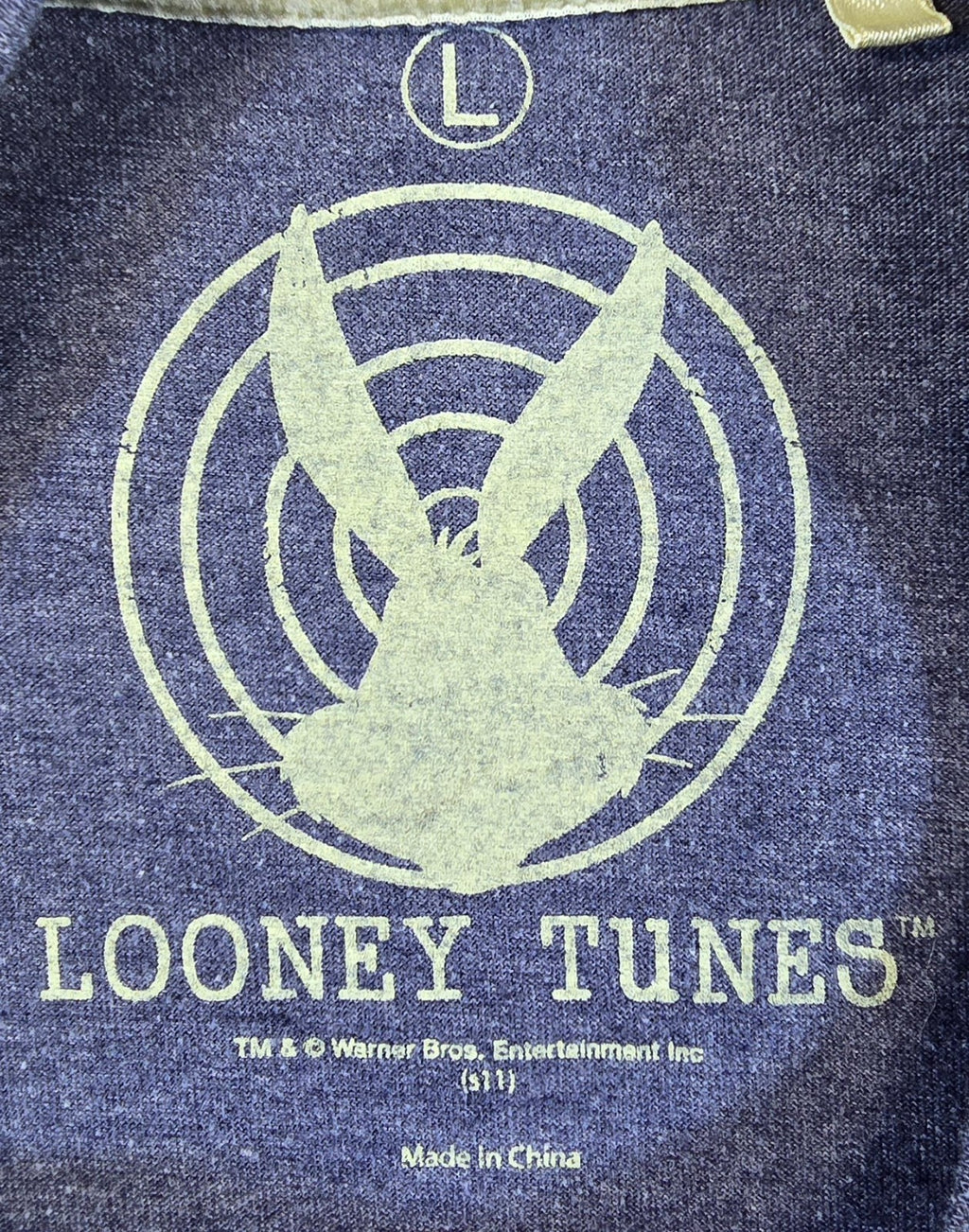 Looney Tunes Taz T Shirt Large L Houston 76 Blue Warner Bros Graphic Tee