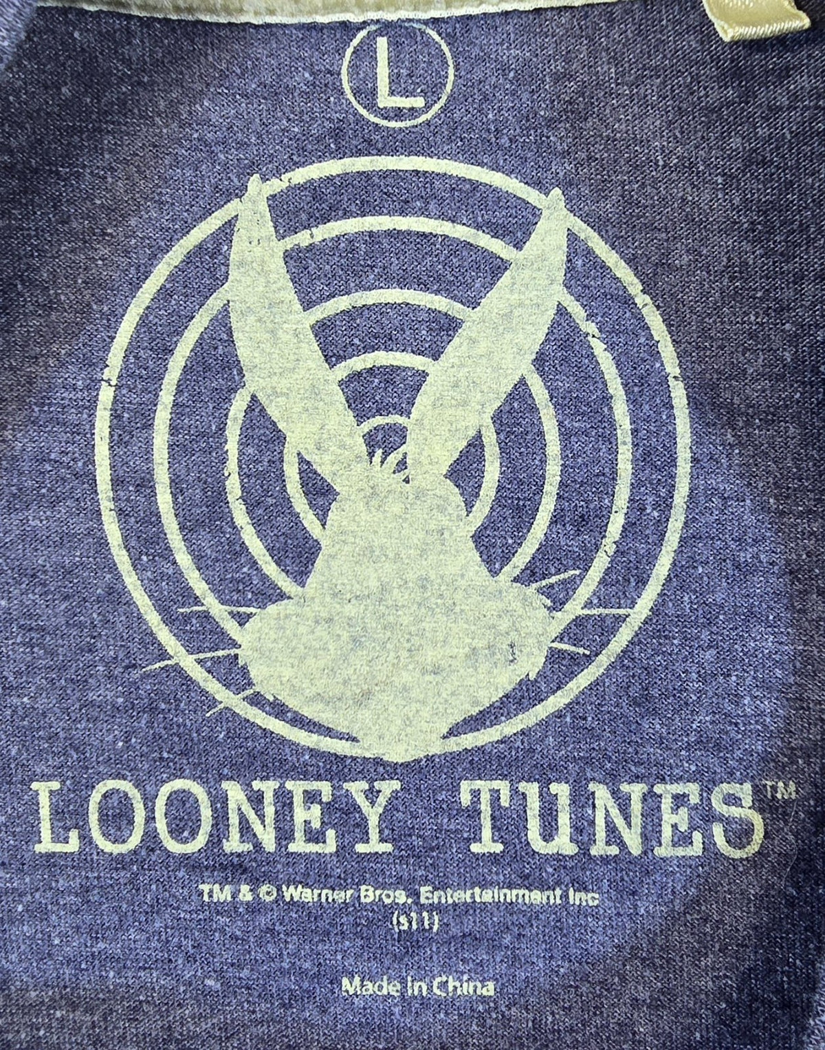 Looney Tunes Taz T Shirt Large L Houston 76 Blue Warner Bros Graphic Tee