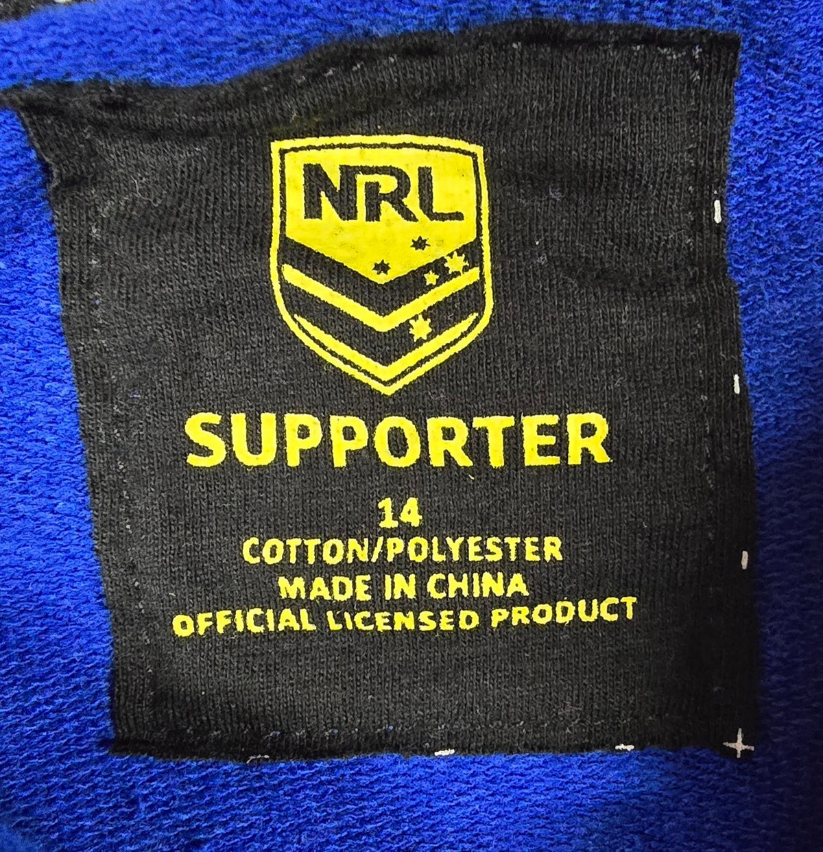 NRL Canterbury Bulldogs Hoodie Vest Mens Blue Sleeveless Zip New With Tags Sz 14