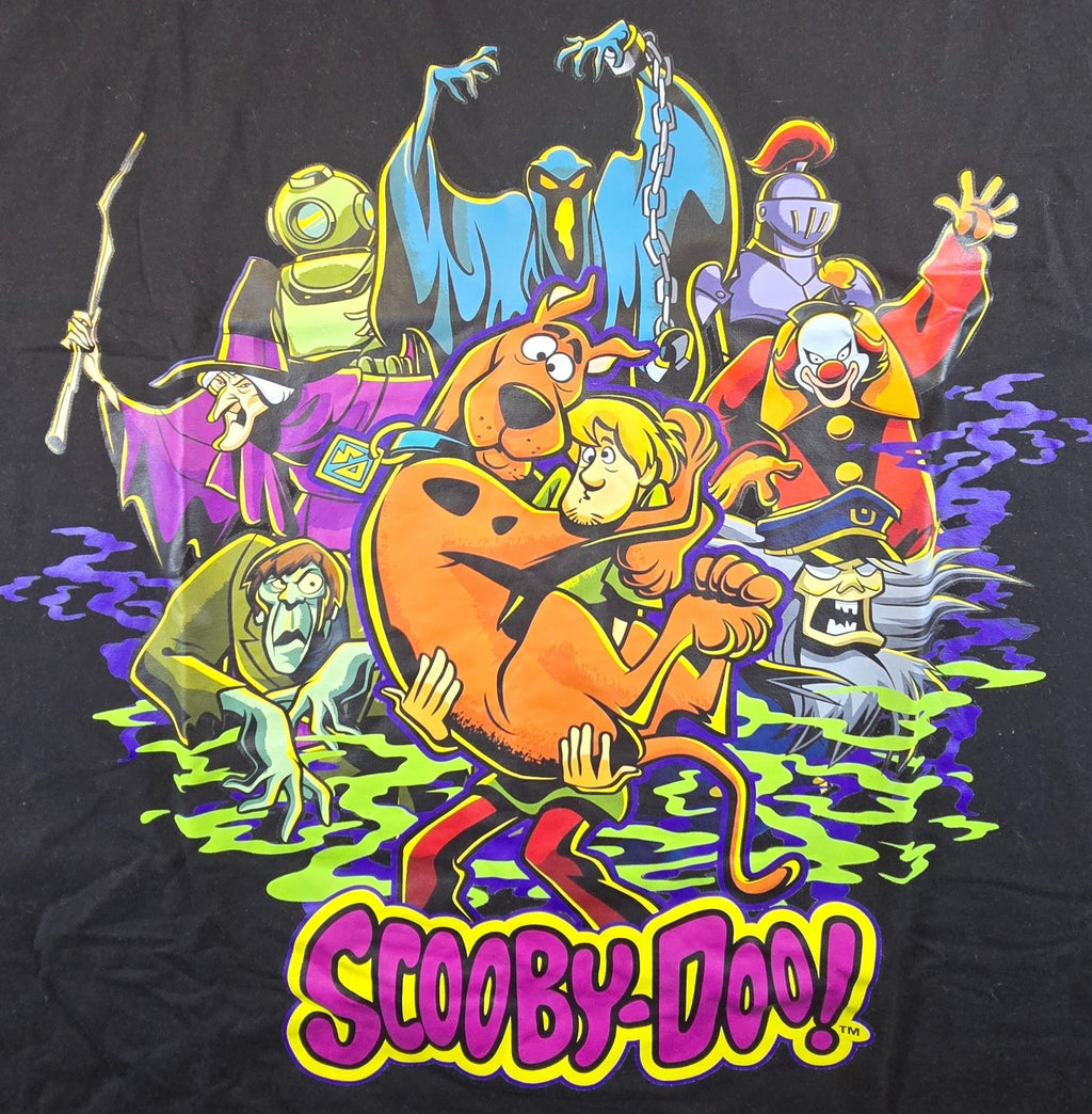 Scooby Doo T Shirt 1XL Black Shaggy Monsters Cartoon Graphic Warner Bros Tee