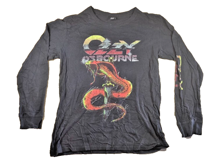 Ozzy Osbourne T Shirt Small S Black Long Sleeve Snake Dagger Heavy Metal Tee