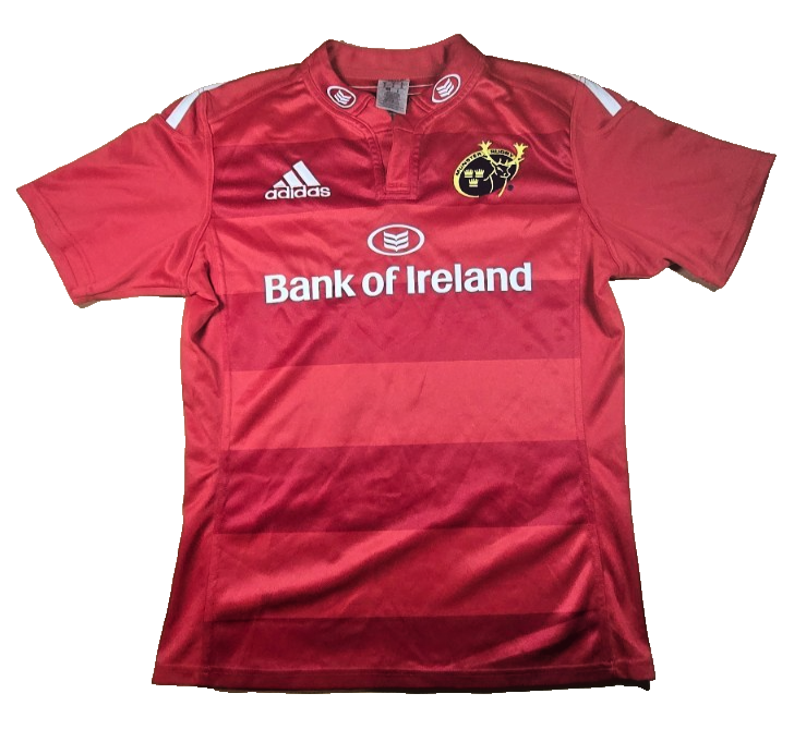 Munster Rugby Adidas Jersey Mens Medium Red Bank of Ireland Irish Rugby Jersey