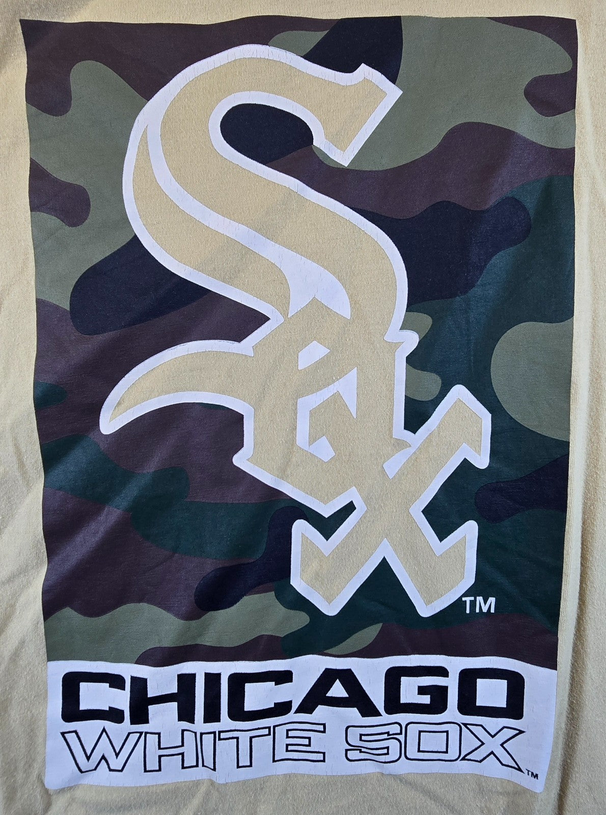 Chicago White Sox T Shirt Small S Majestic MLB Camo Logo Baseball Tee