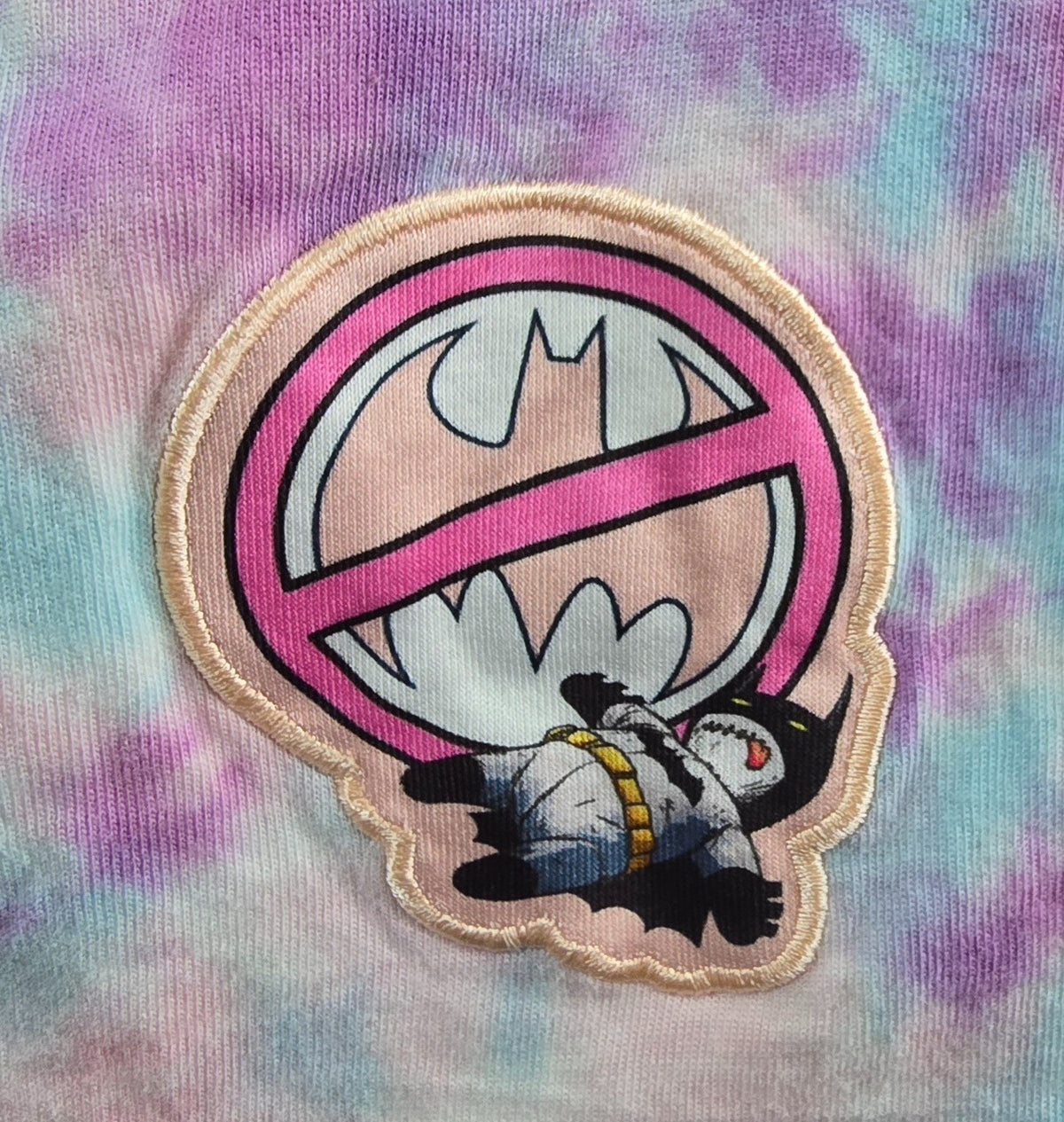 DC Harley Quinn T Shirt Womens Tie Dye Pink Blue Bubble Gum Batman Tee