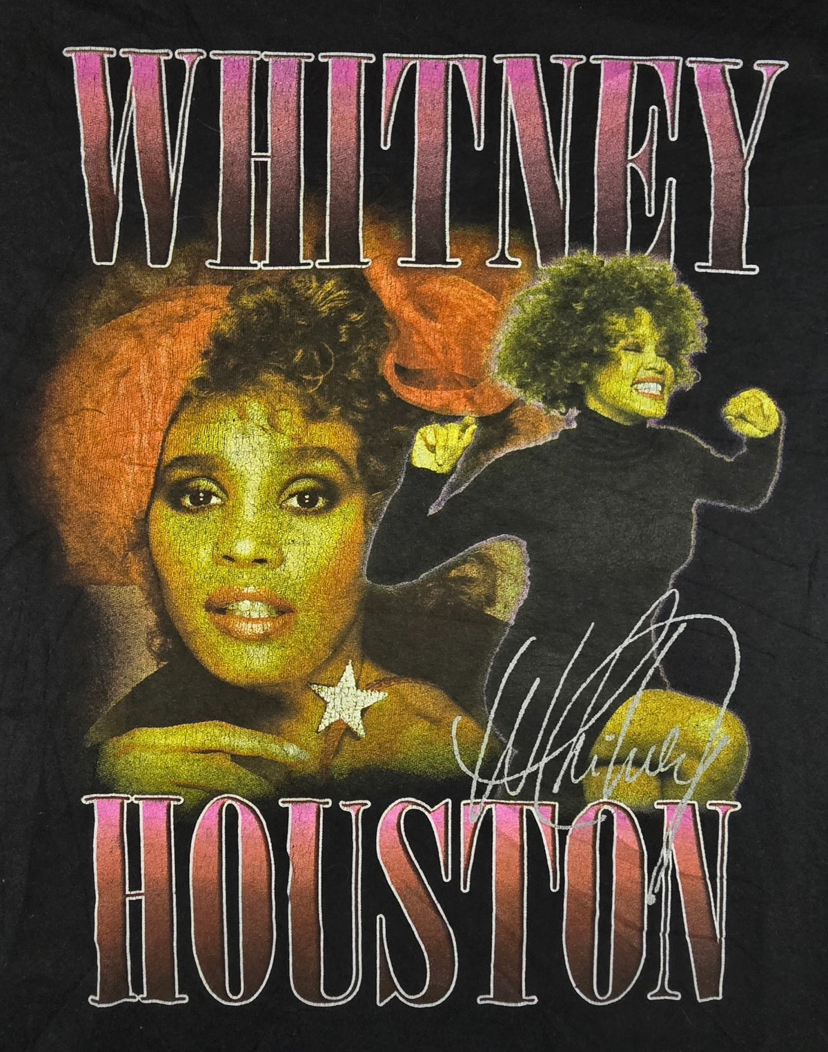 Whitney Houston T Shirt Black Medium M Music Singer Portrait Graphic Tee