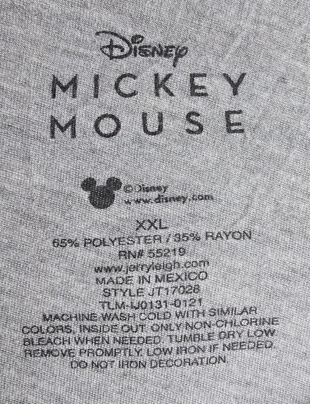 Grey Disney Mickey Mouse Tshirt  Size XXL. Cotton Blend. Short Sleeve