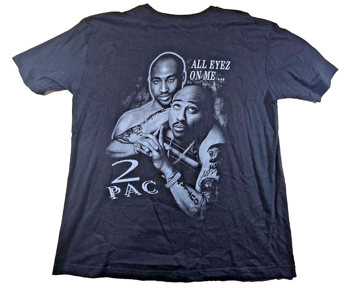 2Pac Tupac Shakur T Shirt 2XLarge  Black All Eyez On Me Rap Hip Hop Double Sided