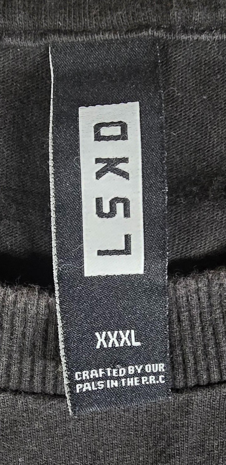 LSKD Black XXXL T-Shirt Blackout Logo Oversized Gym Training Streetwear Tee 3XL
