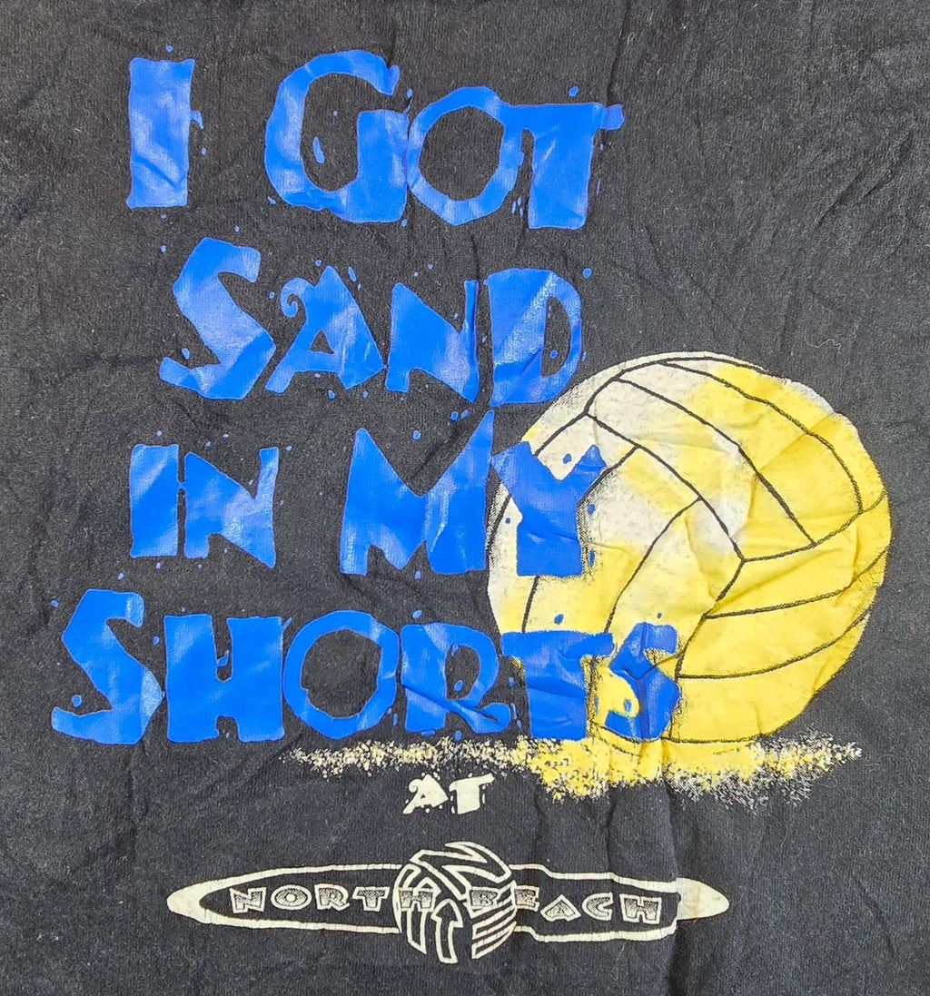 Morty Beach T Shirt XL Black Fruit Of The Loom Heavy Cotton Sand Volleyball Tee