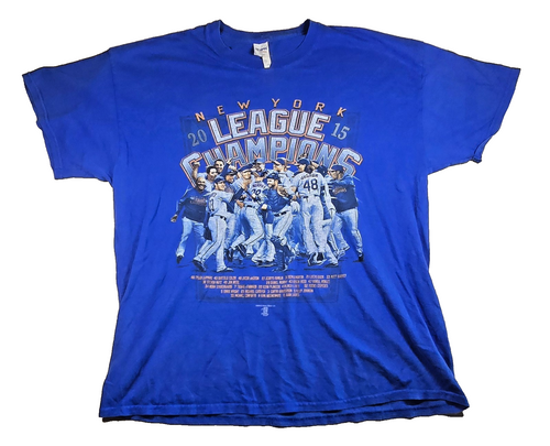 2015 New York Mets League Champions T Shirt Gildan Blue MLB Baseball Tee XL