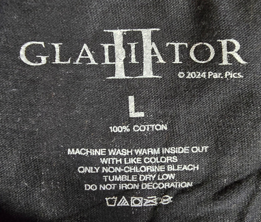 Gladiator II 2 Movie T Shirt Large L Black IMAX Maximus Film Promo 2024 Tee