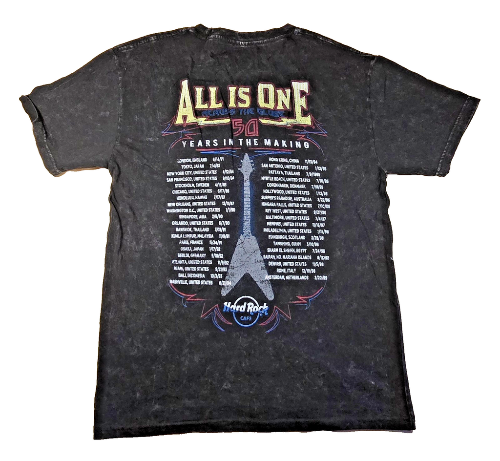 Hard Rock Cafe Orlando T Shirt Small S Black 50th World Tour Guitar Graphic