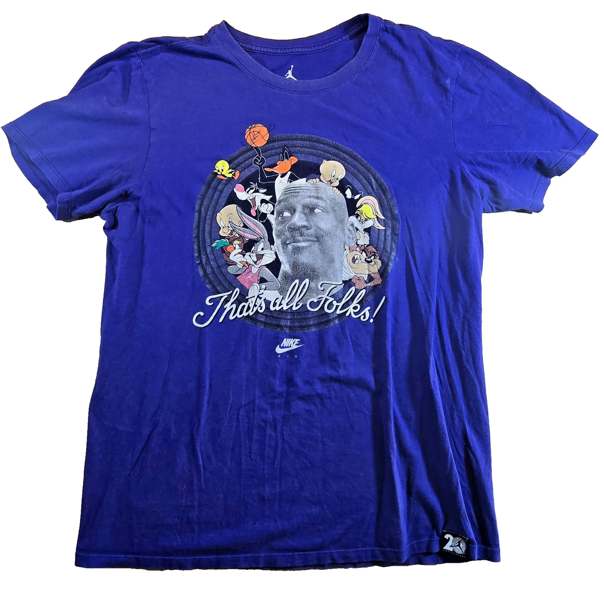Nike Air Jordan Space Jam 20th Anniversary T Shirt Medium Purple Looney Tunes