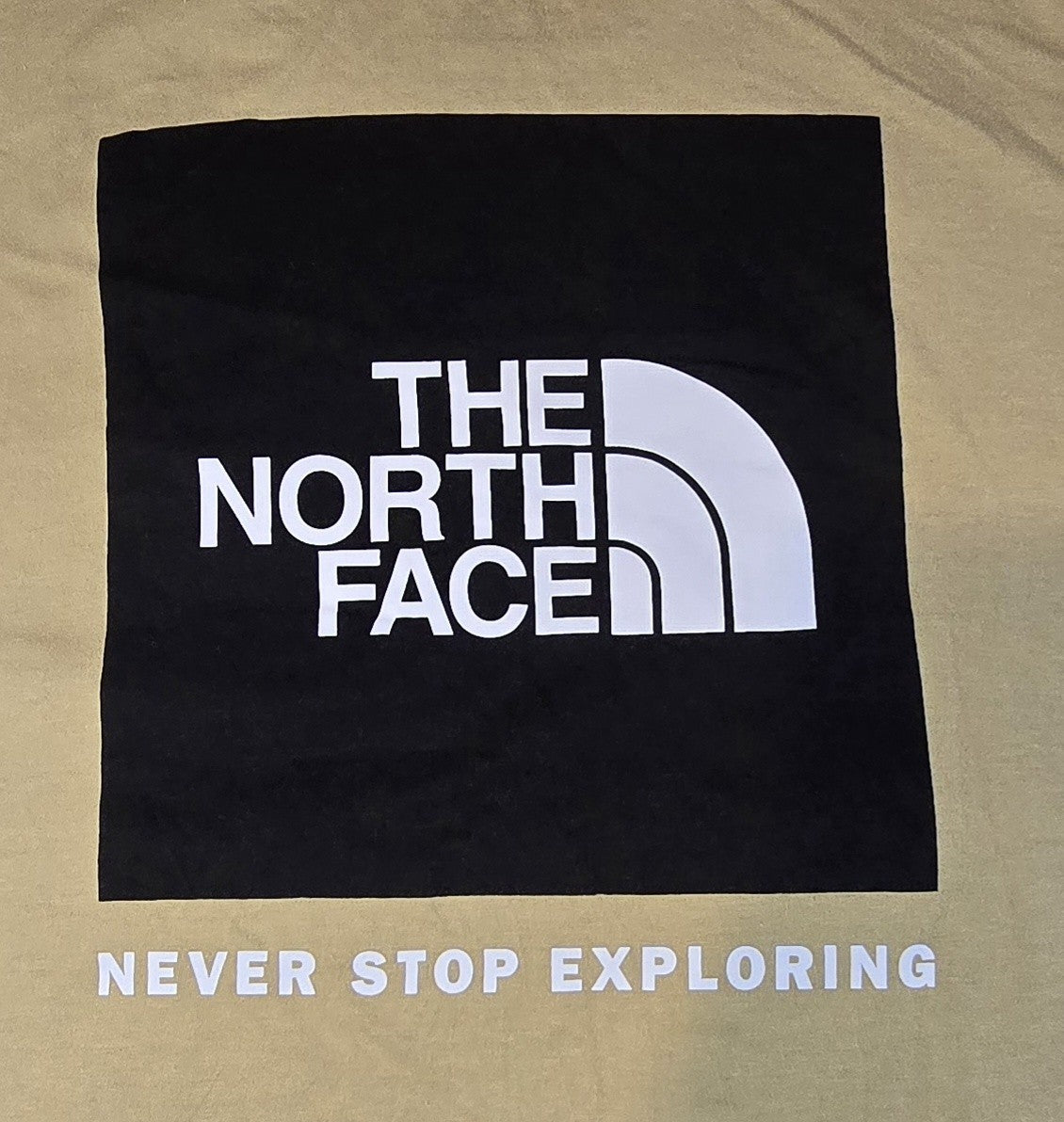 The North Face Men's Logo Graphic Print Beige Crew Neck T-Shirt Short Sleeve 2XL