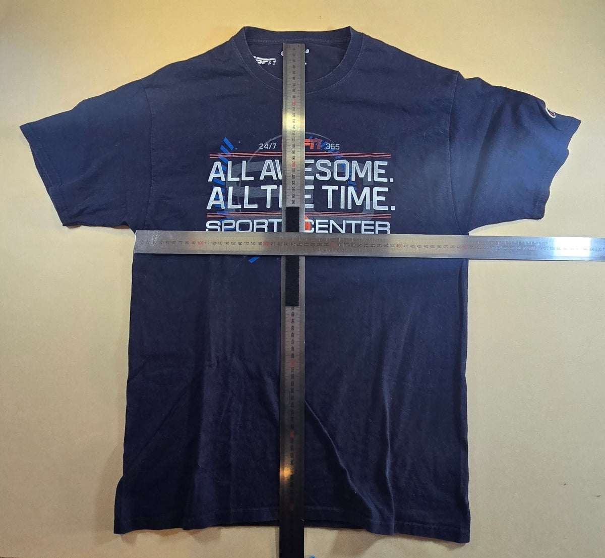Champion ESPN SportsCenter T Shirt Large L Black All Awesome All The Time Tee