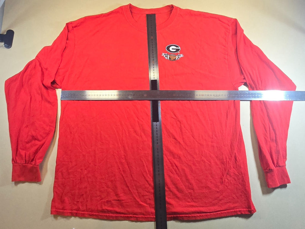 Georgia Bulldogs Long Sleeve T Shirt Red Go Dawgs Football UGA NCAA Approx XL