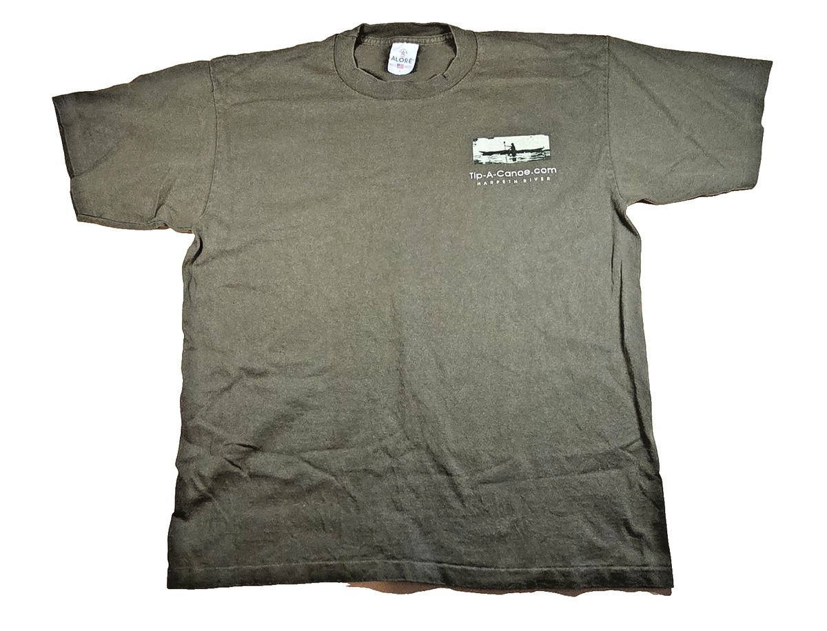 Vintage Tip-A-Canoe Harpeth River T Shirt Large USA Made Canoe Outdoor Graphic T
