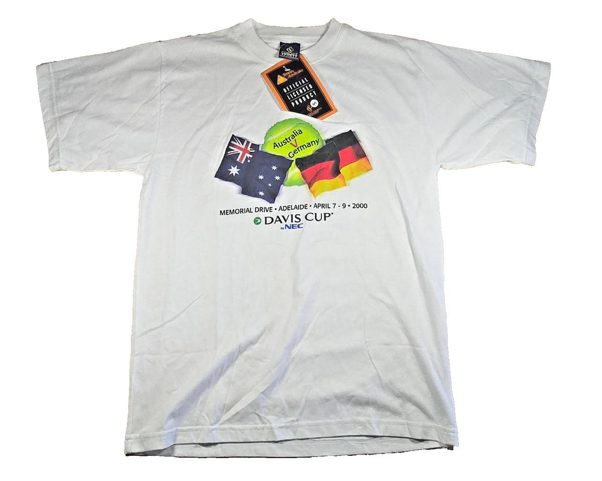 Vintage 2000 Davis Cup Australia Germany Tennis T Shirt S Adelaide NWT Y2K