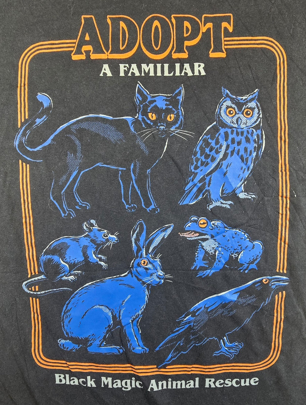 Steven Rhodes Adopt A Familiar T Shirt Black Medium M Black Magic Animal Rescue