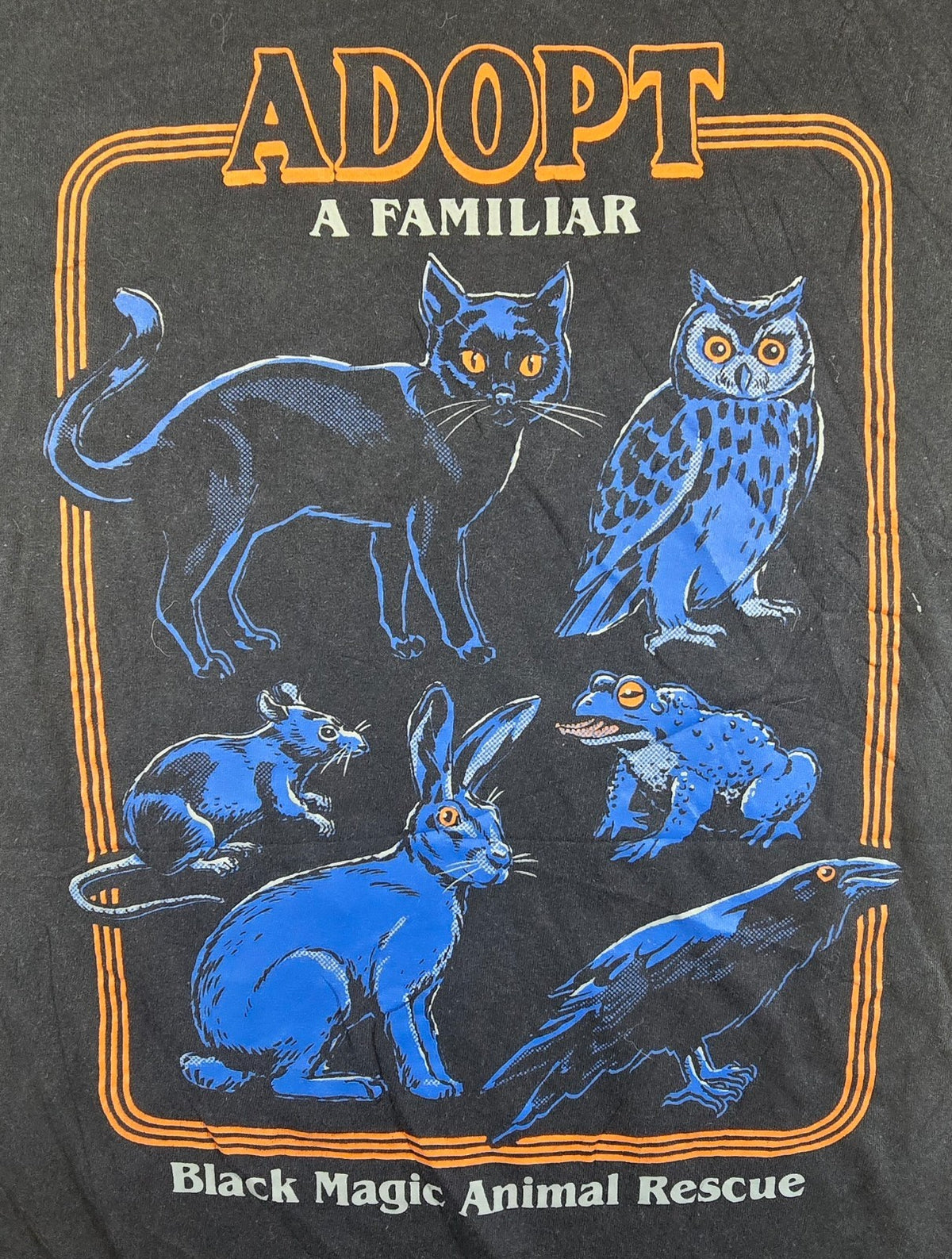 Steven Rhodes Adopt A Familiar T Shirt Black Medium M Black Magic Animal Rescue