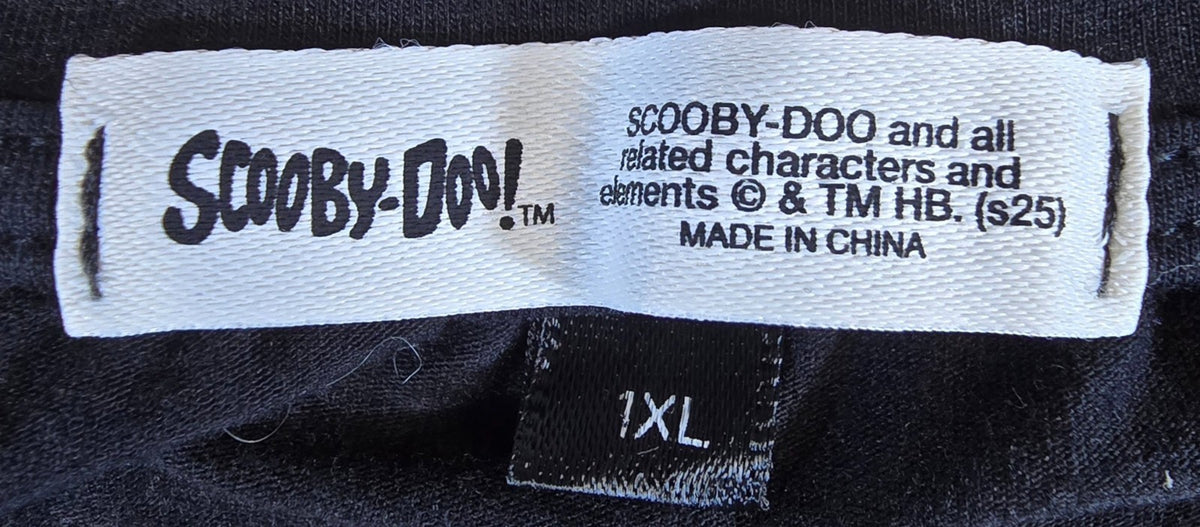 Scooby Doo T Shirt 1XL Black Shaggy Monsters Cartoon Graphic Warner Bros Tee