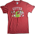 Disney Christmas Gifted Mickey Goofy Donald Graphic Red Crew Neck T-Shirt S