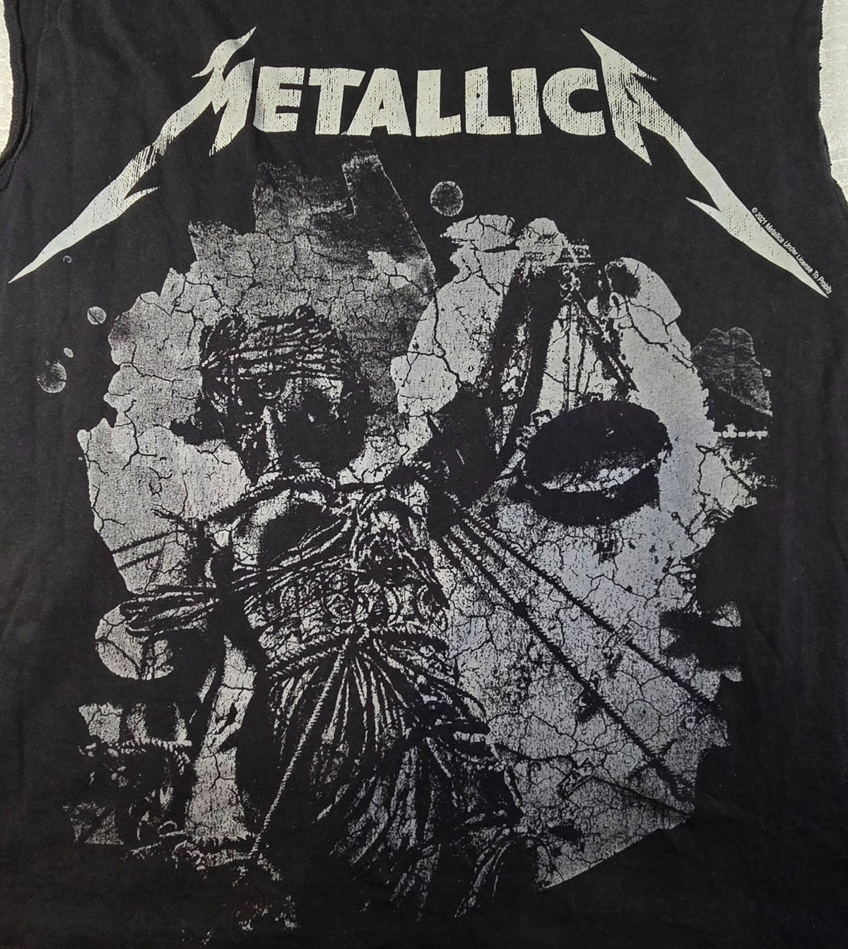 Metallica Sleeveless T-Shirt  XL Black Distressed Graphic Heavy Metal Band T