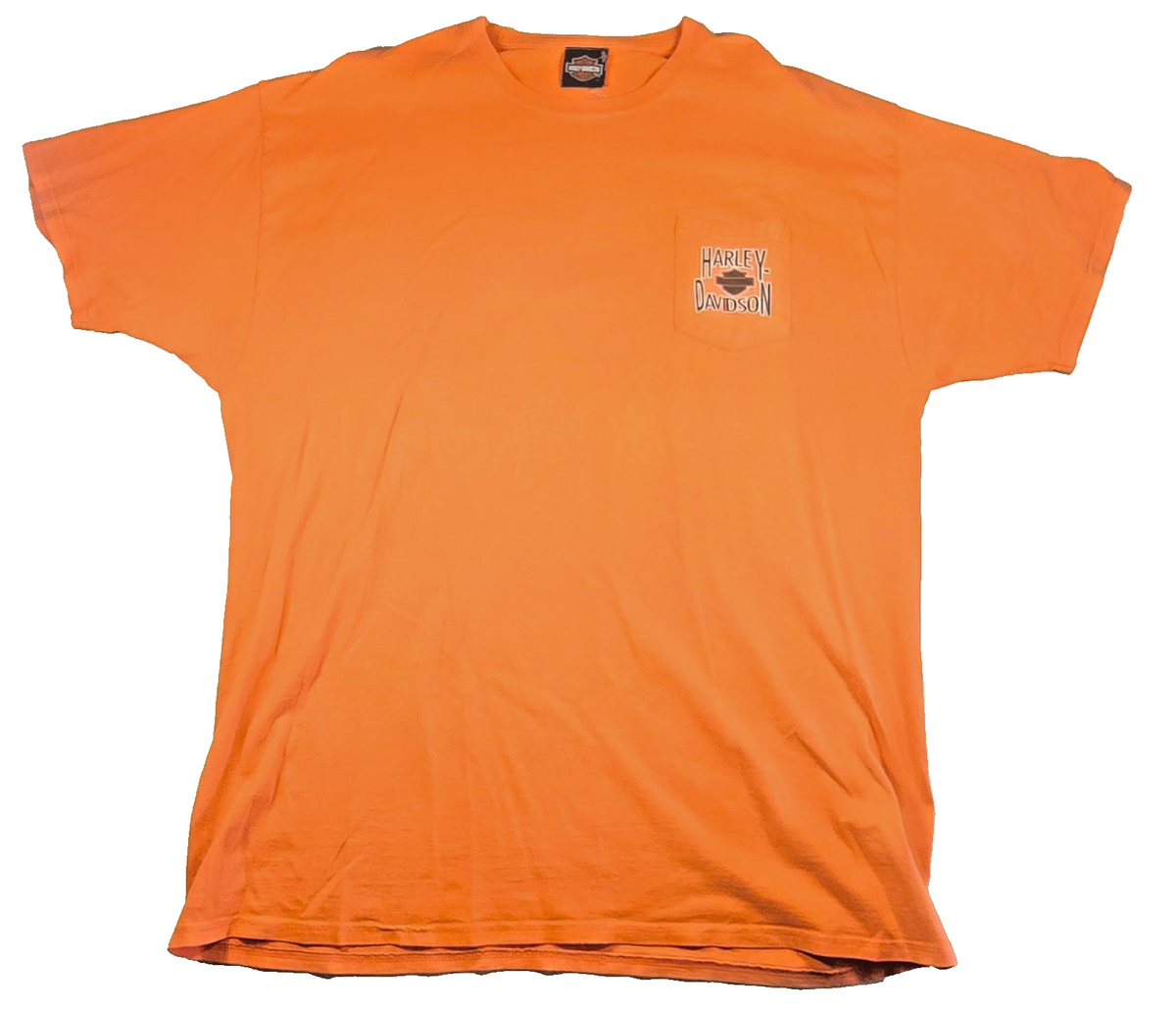 Harley Davidson Mile High Denver Colorado Orange Pocket T Shirt 2XL Motorcycle