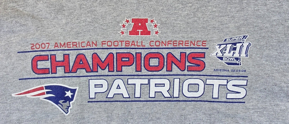 New England Patriots 2007 AFC Champions Long Sleeve T Shirt NFL Super Bowl XLII