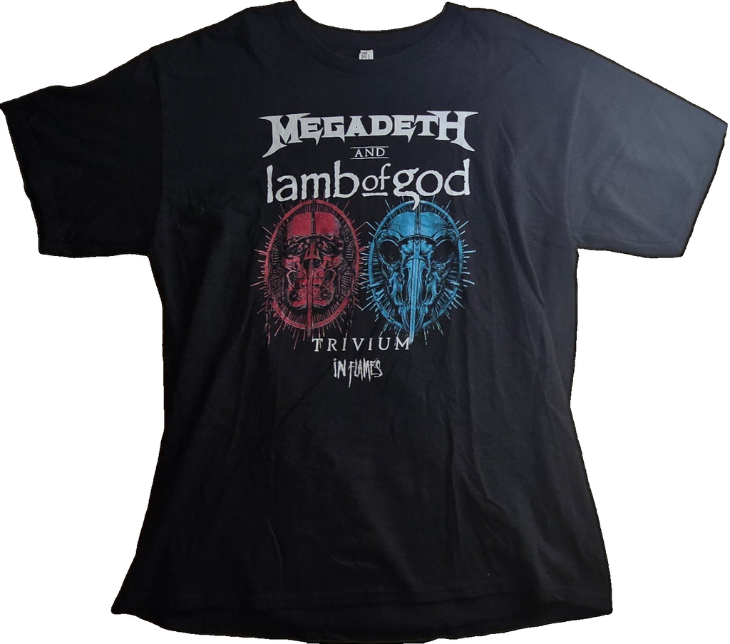 Gildan Megadeth Lamb of God Metal Tour 2021 Double-Sided Black T-Shirt XL