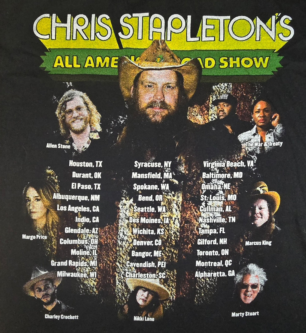 Chris Stapleton All American Road Show T Shirt Large Country Music Tour Concert