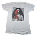 The Thread Shop T Shirt Medium White Woman Roses Floral Portrait Graphic Tee