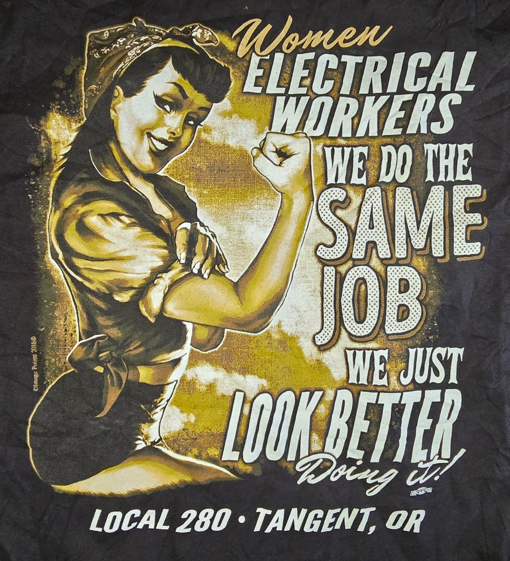 Bayside T Shirt XL Black Electrical Workers Local 280 USA Union Graphic Tee