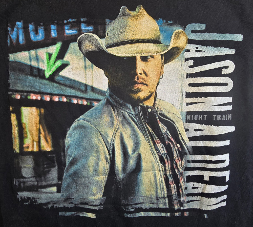 Jason Aldean Night Train Tour T Shirt Medium M Anvil Black Country Music Tee