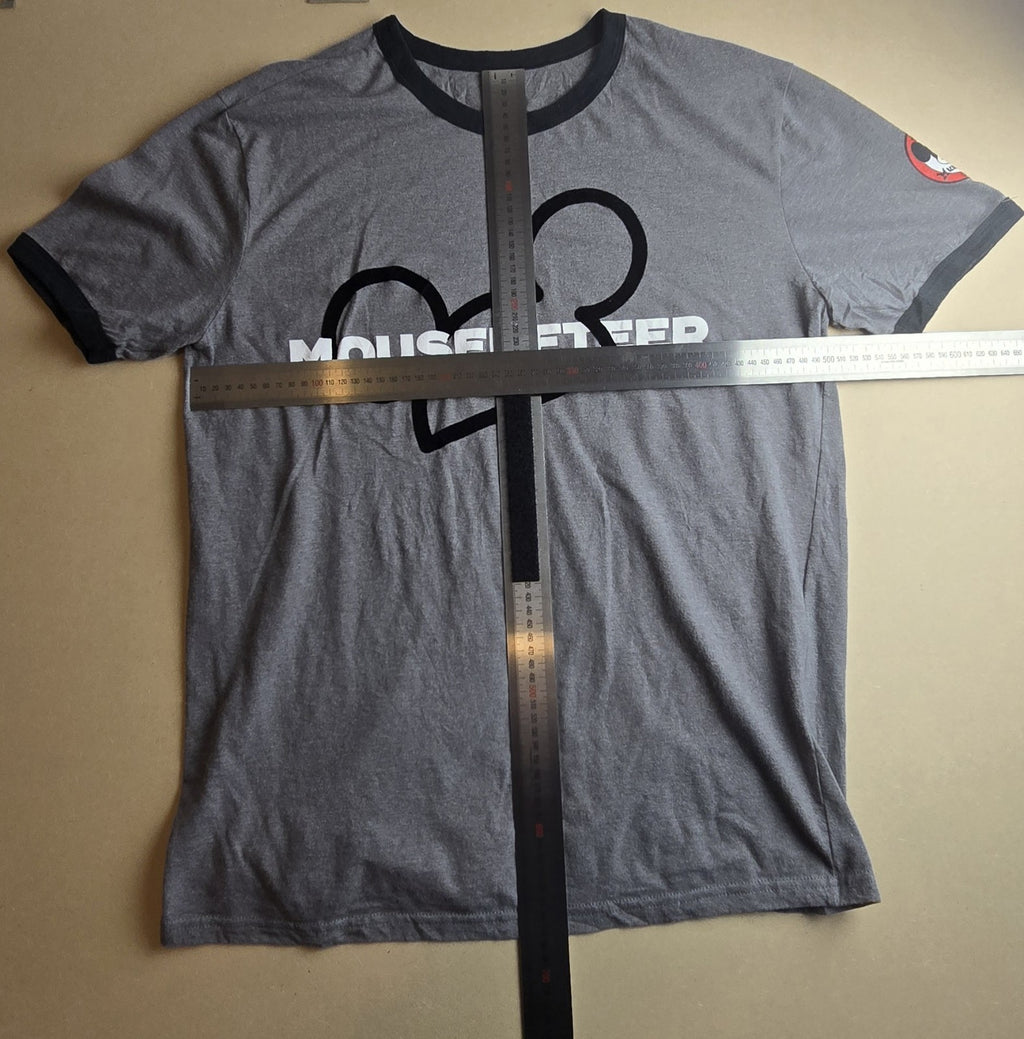 Disney Men's Mickey Mouse Club Mouseketeer Graphic Ringer T-Shirt Grey M
