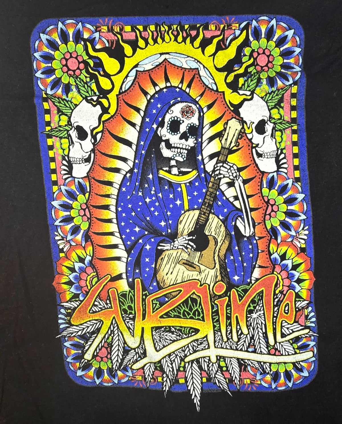 Sublime 4:20 XL T Shirt Skeleton Virgin Guitar Graphic Raglan Band Style Tee XLg