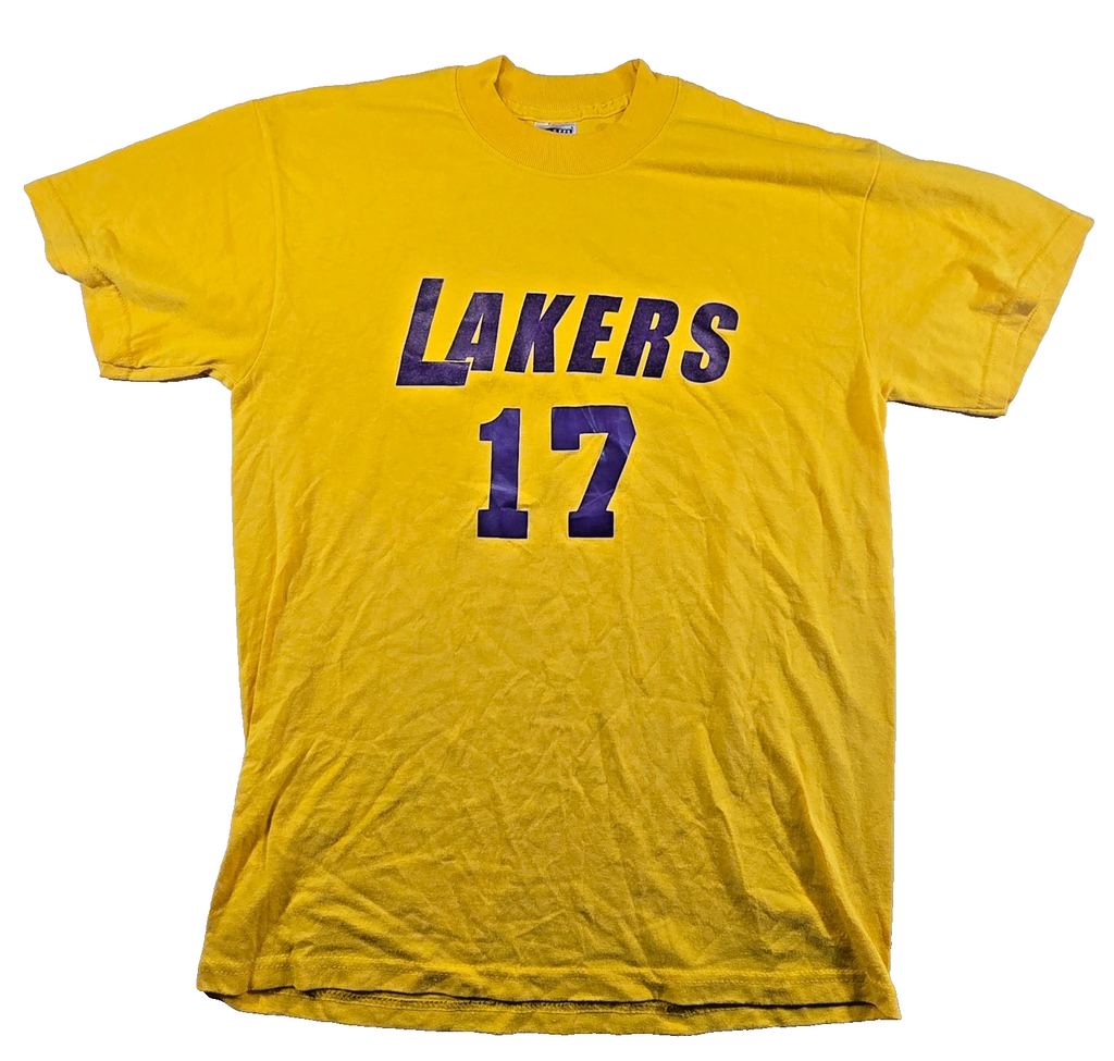 Jerzees Lakers 17 Allen Soccer T Shirt Medium M Yellow USA Style Sports Tee