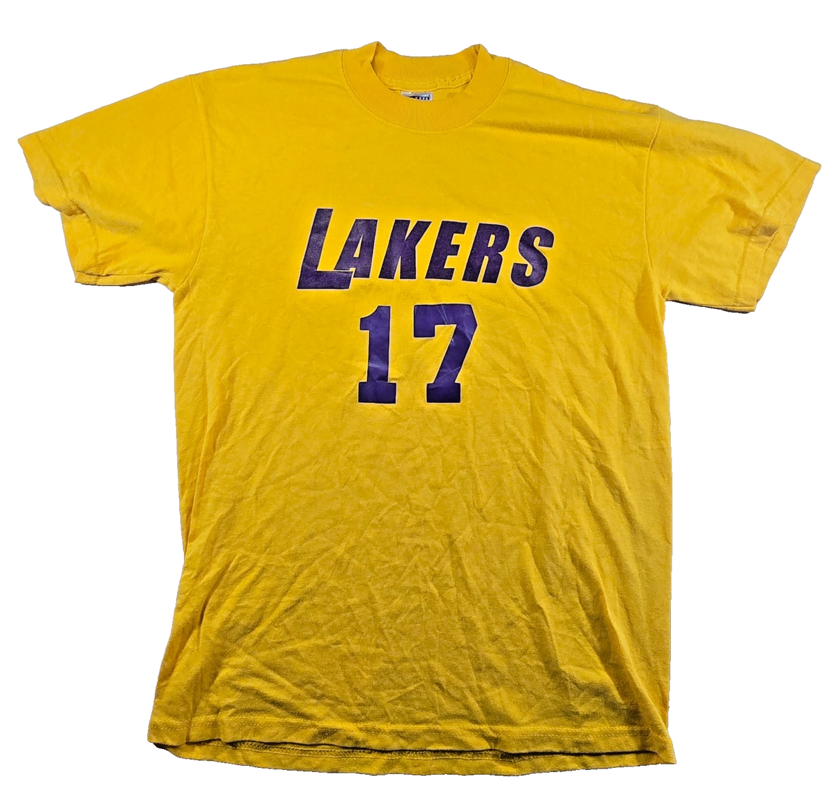 Jerzees Lakers 17 Allen Soccer T Shirt Medium M Yellow USA Style Sports Tee
