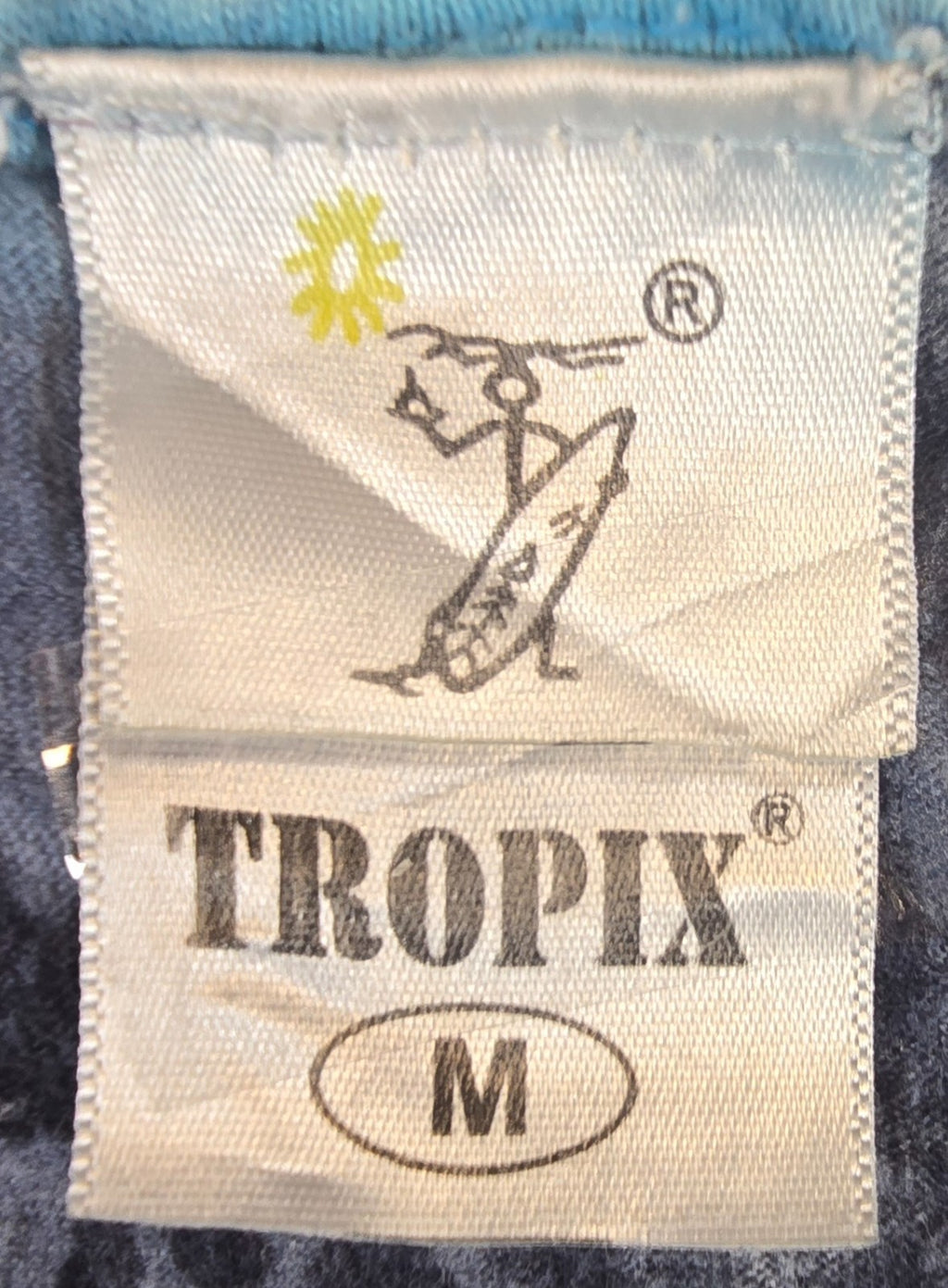 Tropix Jamaica T Shirt Medium M Blue Tie Dye Embroidered Souvenir 100% Cotton