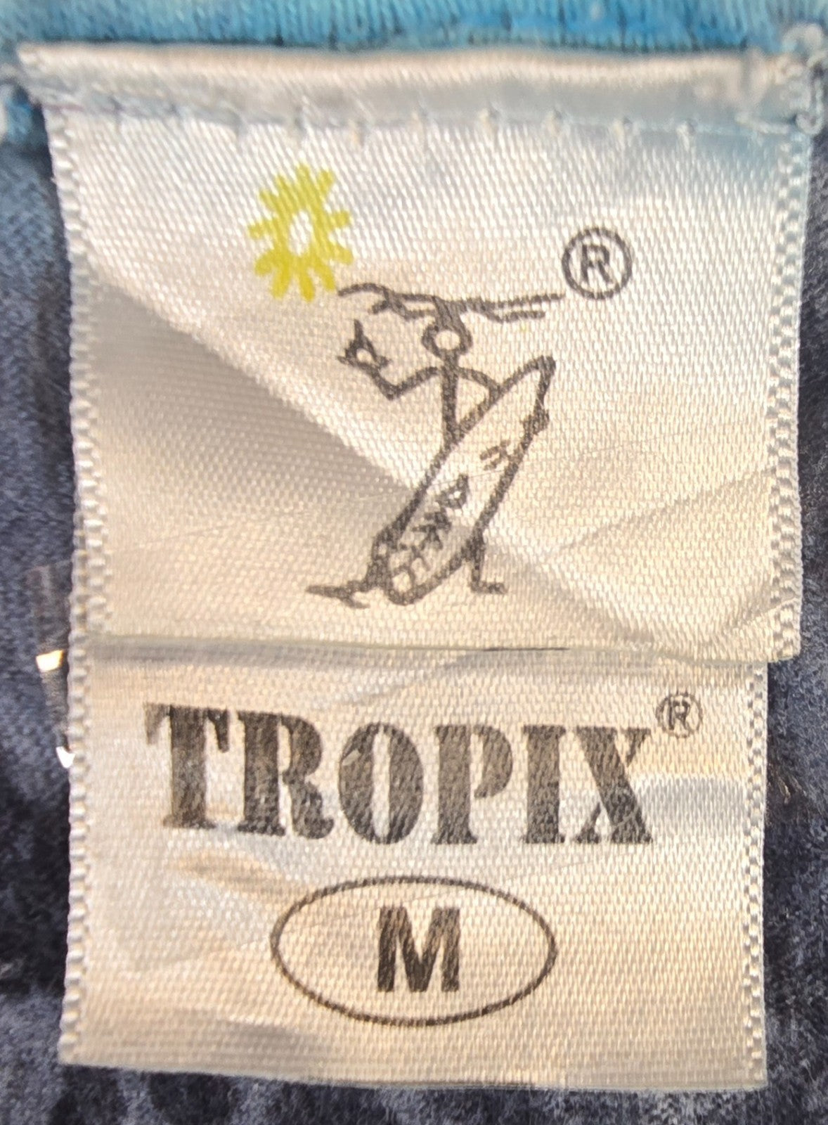 Tropix Jamaica T Shirt Medium M Blue Tie Dye Embroidered Souvenir 100% Cotton