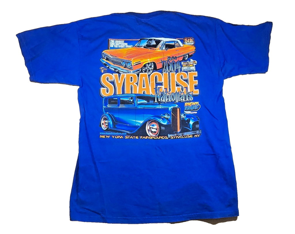 Vintage 2004 Syracuse Nationals T Shirt Large Classic Cars Hot Rod Graphic Tee