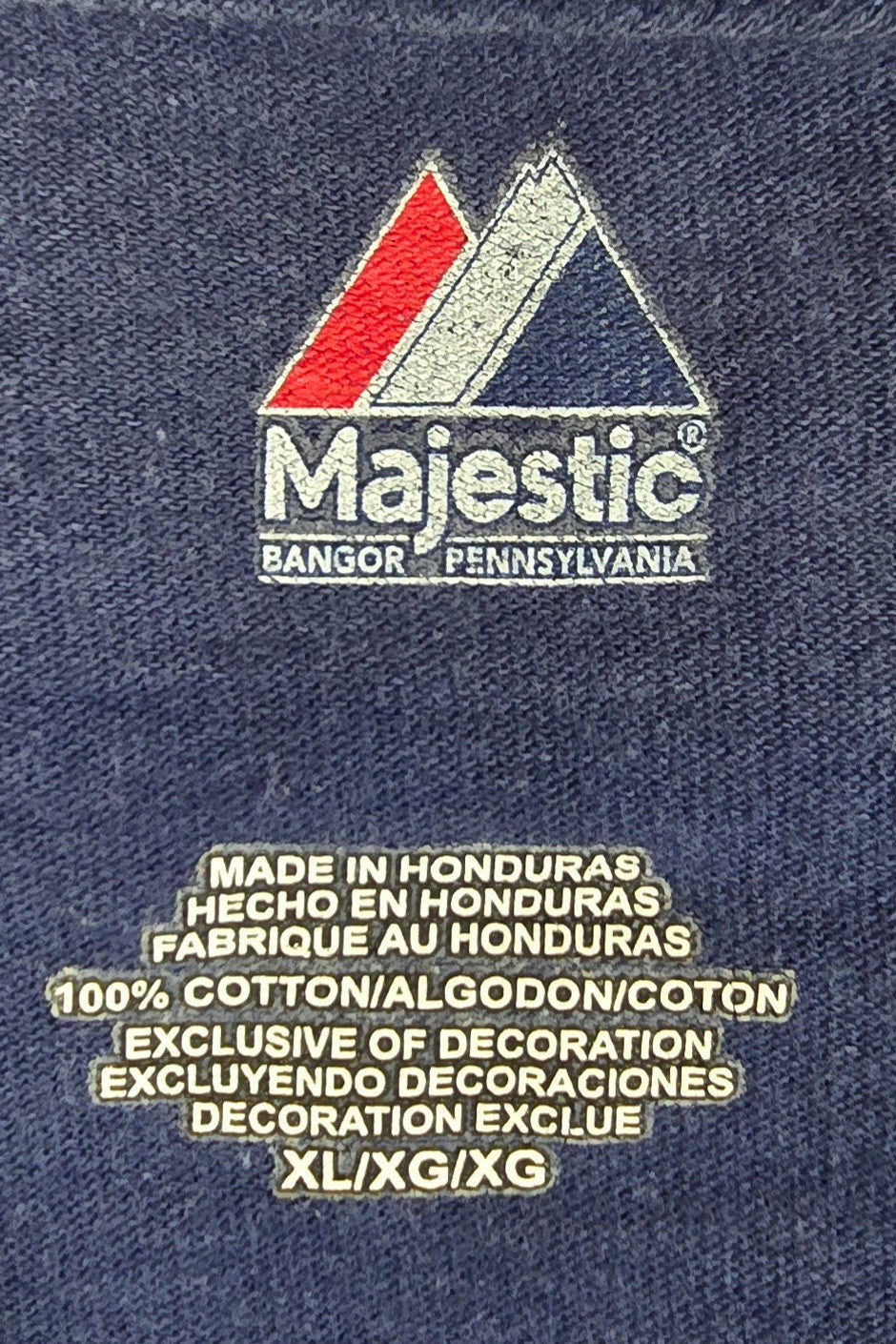 New York Yankees Majestic MLB T Shirt Yankee Stadium Baseball Navy Tee Size XL