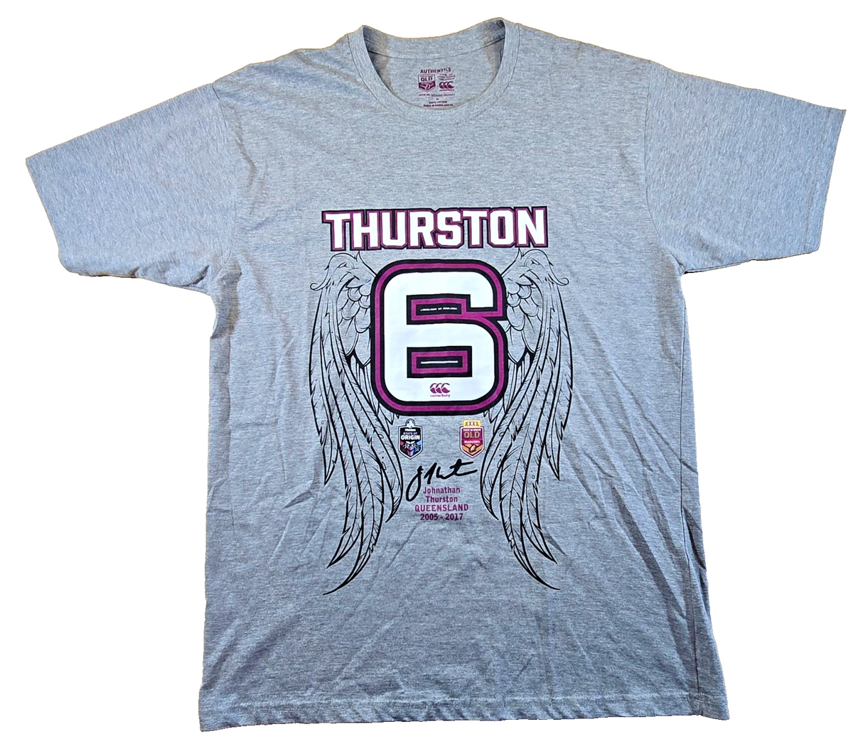 Johnathan Thurston QLD Maroons T Shirt XL State Of Origin 2005-2017 NRL Tee