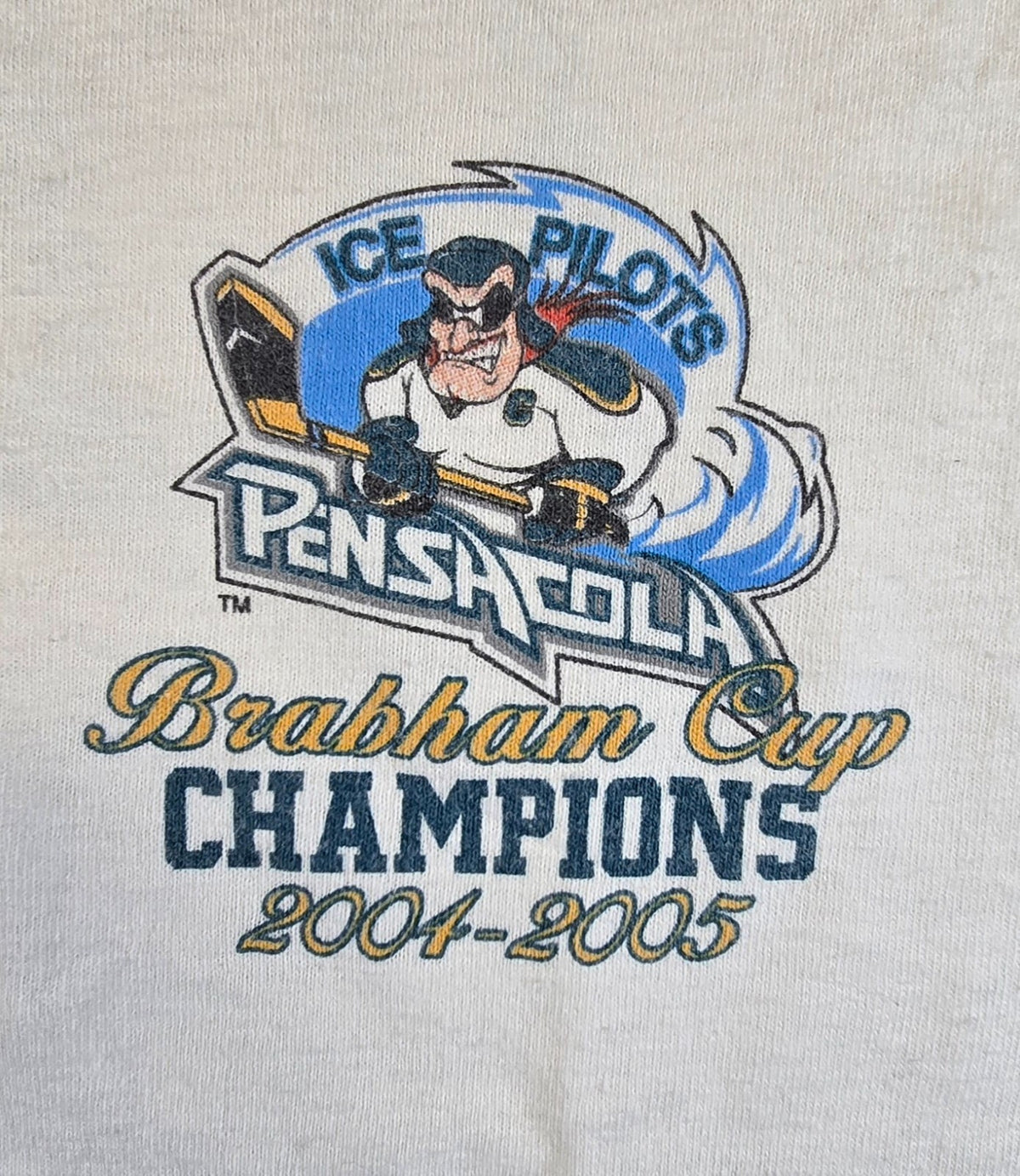 intage 2005 Pensacola Ice Pilots T Shirt XL Brabham Cup Champions Hockey ECHL