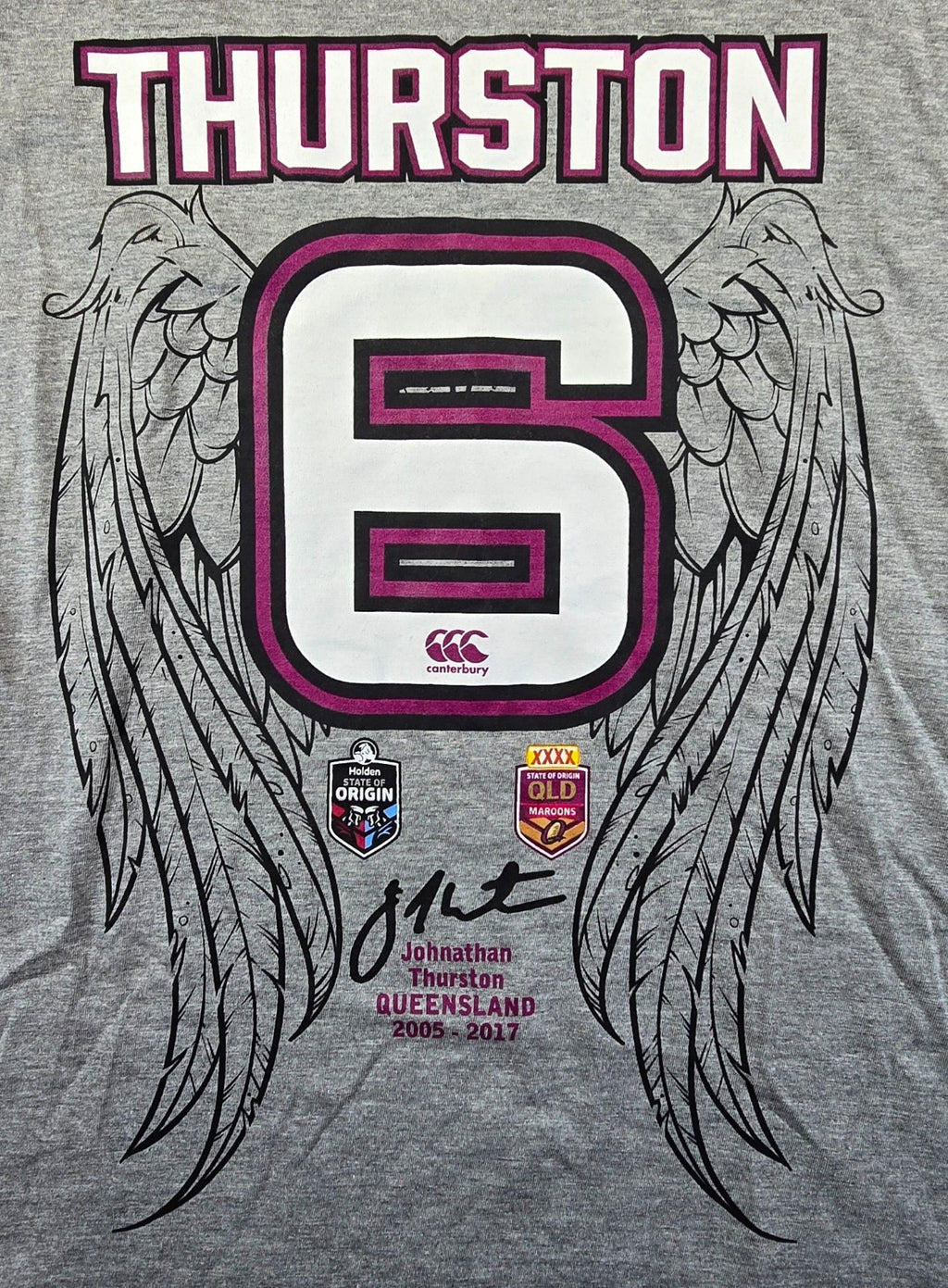 Johnathan Thurston QLD Maroons T Shirt XL State Of Origin 2005-2017 NRL Tee
